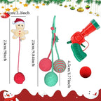 17Pcs Christmas Cat Toys Interactive Cat Toys Christmas Countdown Christmas Kitten Gift Indoor Interactive Cat Gift Set Toy with Hairball Launcher, Balls