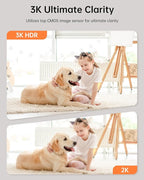 FOSCAM 3K 5MP WiFi Pet Cameras for Home Security, 2.4GHz Indoor Camera Baby Monitor with 360° Pan Tilt, 2-Way Audio, 20X Digital Zoom, Night Vision, AI Human Detection, Cloud & SD Card Storage