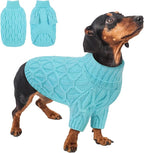 Queenmore Knitted XS Dog Sweater,Turtleneck Pullover Small Dog Sweater,Soft DogSweaters for Small Dogs Male Female, Pet Sweaters for Dogs,Thick Warm Pet Clothes for Teacup,Chihuahua(Lake Blue,XS)