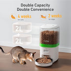 Automatic Cat Feeder - 4L Timed Auto Pet Feeder for Cat and Dog with Dry Food Dispenser, 180-day Battery Life, 1-6 Meals Per Day, 1-16 Portion, Desiccant Bag Keeps Food Fresh
