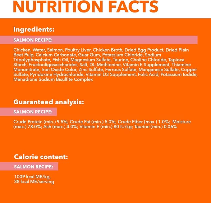 IAMS Perfect Portions Indoor Adult Grain Free Wet Cat Food Pate, Salmon Recipe, 2.6 oz. Easy Peel Twin-Pack Trays (24 Count, 48 Servings)