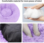 Dog Bed for Small Medium Large Dogs, 20 inch Calming Dogs Bed, Washable-Round Cozy Soft Pet Bed for Puppy and Kitten with Slip-Resistant Bottom