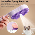 2-Pack Cat Steam Brush for Shedding, Rechargeable 4-in-1 Multifunctional Grooming Tool for Cats & Dogs - Deshedding, Cleaning, Massage & Detangling,2-Pack Pet Finger Toothbrush (Orange, Purple)