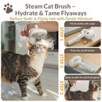 Pet Steam Brush for Dog & Cat, Water Brush for Long & Short Haired Pets with Mist Spray, Deshedding Tool, Pet Hair, Tangle-Free Grooming Brushs for Long/Short Haired Pets