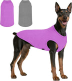 2 Pack Dog Shirts, Summer Lightweight Dog T-Shirts Sleeveless Vest, Breathable Pet Clothes Tank Top for Large Medium Dogs, Purple + Gray (XL)