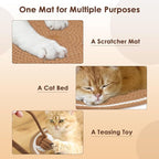 Cat Scratcher Mat, Natural Cotton Rope Cat Scratch Pad, 15.7'' Round Horizontal Floor Cat Scratching Pads for Indoor Cats, Cat Furniture Protector for Wall, Couch, Carpets, Sofas