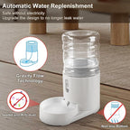 CZPET 4L Cat Water Dispenser, Automatic Gravity Cat Bowl, Visible Window, Safe and Unplugged for Pet Kitty Dog (White, 4L Water Dispenser)