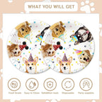 48Pcs Dog Pawty Birthday Party Decorations Dog Theme Party Decorations with Puppy Birthday Baby Shower Forks Plates and Napkins Supplies