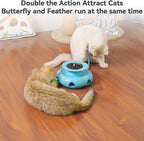 3in1 Interactive Cat Toys for Indoor Cats Rechargeable,Whack a Mole Cat Toy, Fluttering Butterfly, Track Balls, Automatic Kitten Toys Touch Activated, 2 Refill Feather