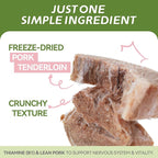 OPET Freeze Dried Cat Treats, Single Ingredient Grain Free High Protein Pet Food for Cats and Dogs, Healthy Training Snacks，Freeze Dried Pork Sliced Fillets (Pork, 1.48 Ounce)