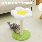 Cute Cat Scratching Post, Flower Cat Tree for Indoor Cats, Cat Scratcher with Bed, Sisal Scratch Posts Kittens Bed Large Perch Modern Small Cat Tower with Hanging Toys