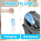 Collapsible Dog Water Bottle – Portable Leak-Proof Pet Dispenser for Travel & Hiking | BPA-Free, One-Hand Use | Puppy Essentials (Blue)