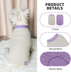 KYEESE 2Pack Dog T-Shirts Waffle, Stretchy T-Shirts, Lightweight Tank Top, Sleeveless Vest, Breathable, XX-Large, Purple + Grey