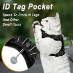 Cat Harness and Leash Set for Walking Escape Proof for Small Large cat Kitten Harness with ID tag Pocket (Black,XXS)