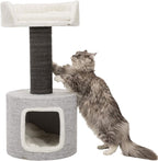 TRIXIE Fonda Cat Scratching Post 39 Inch - Cat Scratcher with Soft Fabric Covering Base and Durable Sisal Rope - for Large Cats with Condo Base and Platform - in Gray