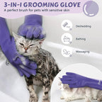 Pecute Heat Resistant Silicone Grooming Gloves with High-Density Teeth and Enhanced Five Finger Design for Bathing and Massaging Dogs and Cats