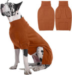 IECOii Great Dane Sweater,5XL Extra Large Sweater for Giant Breed Dogs in Winter,Turtleneck Cold Weather Knit Clothes,Machine Washable,Elastic Pullover for Saint Bernard,Mastiff (Caramel,XXXXXL)