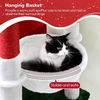 Globlazer Heavy Duty Cat Trees for Large Cats, Sturdy 72in Maine Coon Cat Tree for Large 20 lbs+ Heavy Duty Cat Tower for Adult Biggest Cats with 6 Scratching Posts, Hammock, S72, Red White Green