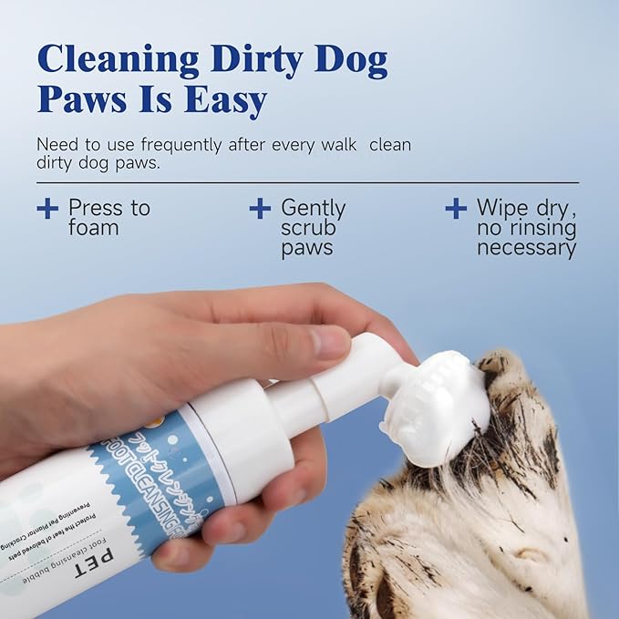 Pet Steam Brush for Dogs & Cats with Paw Cleaner & Shampoo – 3-in-1 Grooming Spray Comb, Mist Massage & Defur Function, Water Spritz Deshedding Tool for Long/Short Hair, Indoor Pets