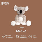 fabdog Floppies Plush Dog Toy - Cute & Durable Squeaky Dog Toys - Best Squeak Toy for Puppies and All Breeds | Ideal Pet Gift| Large Koala