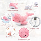 Mity rain 2 in 1 Interactive Dog Toys, Fish Dog Toy to Keep Them Busy, Plush Squeaky Dog Toys, Rechargeable Wiggly Pink Pet Toys for Small Medium Large Dogs, Moving Dog Toys for Indoor&Outdoor