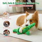 Alligator Interactive Dog Toys, Motion Activated Plush Dog Toys to Keep Dogs Busy, Wiggling Tail Interactive Dog Toy for Small/Medium/Large Dogs, USB Rechargeable Puppy Toys