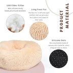 Light Brown Dog Bed Small,Calming Dog Bed for Small Dogs,20 inches Donut Fluffy Pet Beds,Anti Anxiety Round Fits up to 10 lbs Soft Warm Pets Beds for Puppy Dogs Indoor