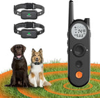 X3 Wireless Dog Fence No Buried Wire Needed, Large Dog Collar for 2 Dogs up to 130lbs, 3500FT Adjustable Boundary & 6100FT Remote, IPX7 Waterproof, 185 Days Battery, 3 Modes, Black
