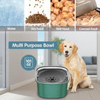 UPSKY 3L Dog Water Bowl 101oz Stainless Steel Dog Bowl No Spill Large Capacity Dog Food Water Bowl Slow Water Feeder, Spill Proof Pet Water Dispenser Vehicle Carried Travel Water Bowl for Dogs, Cats