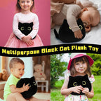 Black Cat Plush Toy-10'' Black Cat Stuffed Animal, Black Cat Anime Plush Cute Soft Plush Cat Plushie Stuffed Cat Toys, Cat Plush Pillows Toy Doll Decoration Doll Gift for Kids Girls Boys