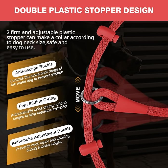 Lynxking Dog Leash Slip Lead Reflective Breathable Rope Comfortable Strong No Pull Slip On Pet Training Lead for Dogs