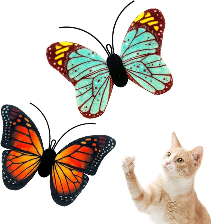 Catnip Toys for Cat, Crinkle Toys for Indoor Cats,2 Pack Cute Butterfly Toys for Cats &Kitty& Kitten