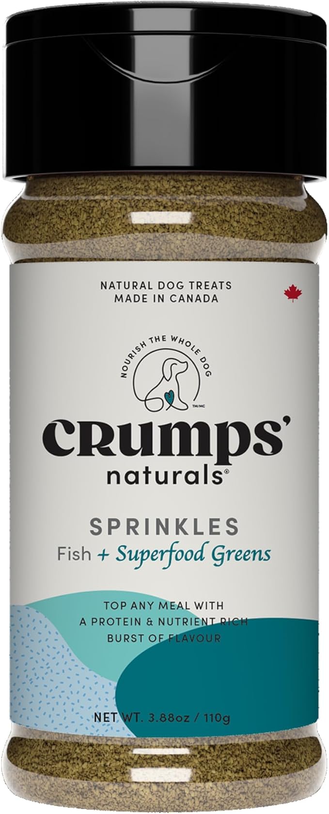 CRUMPS NATURALS Fish + Superfood Greens 3.88oz, Dog Treats, Sprinkles, Topper