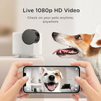 Petcube Cam 360 Camera Interactive WiFi Pet and Home Security Pan-Tilt Camera with Phone App, 1080p HD Video, 360° Rotation, Night Vision, AI Alerts