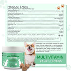 Premium Multivitamin Chewable for Dog - Dogs Vitamins Supplements with Glucosamine HCL Omega-3 Antioxidants Support Digestion Joint Health Immune Function Skin & Coat, Beef Flavor 100 Soft Treats