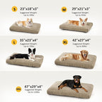 Dog Bed Medium Size Dog, Flat Pet Beds with Removable Washable Cover, Pet Mat Cute Crate Bed Thick Shredded Chopped Crate Foam & Anti Slip Bottom for Indoor, 29"x21"x3" Beige