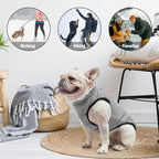 SCENEREAL Winter Dog Vest Coat with Harness Built In, Warm Puppy Jacket for Small Medium Dogs, Cold Weather Coat with Zipper, Fleece Puffer Vest Windproof Snow Clothes