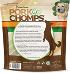 Pork Chomps Roasted Pork Skin Dog Chews, 6-inch Rib Shapes, 10 Count
