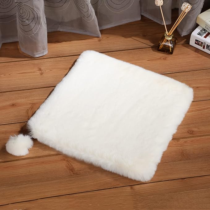 SHENGOCASE 2-Pack 17.7" x 17.7" Faux Rabbit Fur Cat Condo Replacement Cushion. Cat Dog Bed Cushion Pad Mat, Cat Pad for Window Perch Cat Tree Tower, Cat Dog Carrier Cage Crate Kennel Furniture