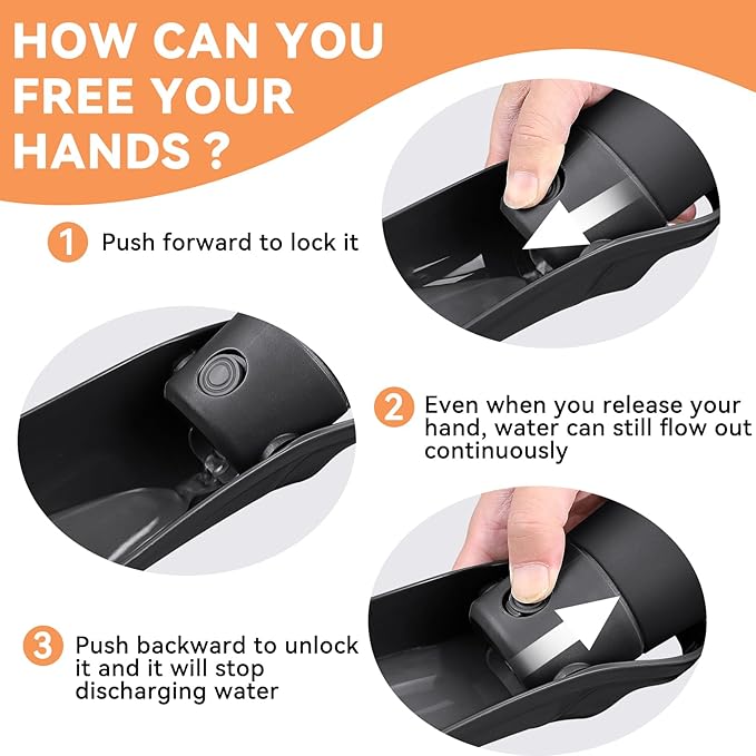 27 OZ Dog Water Bottle Portable Stainless Steel Convenient Pet Water Dispenser, Leak Proof Puppy Travel Water Bowl for Dog Outdoor Walking, Hiking, Perfect Size For All Dog Breeds, Whole Black