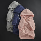 Rocky – The Orginal Lightweight Hooded TEE 100% Organic Cotton Dog Hoodie Pet Coat Sweater for Small, Medium, Large Dogs, Navy, Large