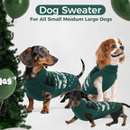 Ultra-Soft & Stretchy Knitted Dachshund Sweater, Winter Christmas Knitted Dachshunds Vest Sweaters, Fall Pullover Weiner Dog Clothes for Girls Boys, Puppy Outfit for Male Weenie Large Dogs(Green, XL)