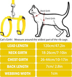 PUPTECK Adjustable Cat Harness and Leash Set Escape Proof Kitten Strap Collar for Walking Travel, Yellow