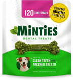 Minties Dental Chews for Dogs, 120 Count, Vet-Recommended Mint-Flavored Treats for Tiny/Small Dogs 5-24 lbs, Dental Bones Clean Teeth, Fight Bad Breath, and Removes Plaque and Tartar