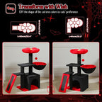 PETEPELA Gothic Cat Tree for Indoor Cats, 31.5'' Small Flower Cat Tower Condo with Sisal Scratching Ramp, Cozy Hammock and Removable Flower Cat Bed Perch for Kittens, Black