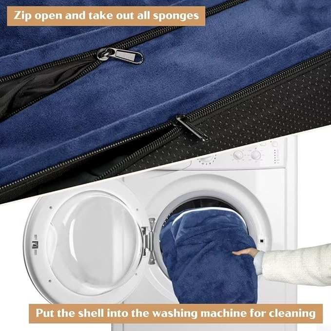 Comfort Expression Large Dog Beds, Waterproof Dog Beds Orthopedic Foam, Dogs Sofa Comfy Pet Beds with Washable Removable Cover & Non-Slip Bottom(Large,Navy Blue)