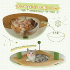 PEQULTI Floor to Ceiling Cat Tree 92.9’’-101.6’’ Height Adjustable Cat Tower Tall Kitty Climbing Play House with Scratching Posts, Cozy Condo, Perches and Large Hammock for Indoor Cats Green