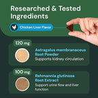 Vetriscience Veterinary Strength Kidney Health Chews - Balanced Kidney Support for Pets - Feline & Canine Renal Support - Holistic Formula - Chicken Liver Flavor - 60 Count