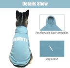 BINGPET Security Dog Hoodies Puppy Sweater Cold Weather Dog Coats Soft Brushed Fleece Pet Clothes Hooded Sweatshirt for Dog Cat