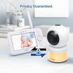 VTech VM5463-2 Baby Monitor 5" Screen with 2 Cameras, Pan-Tilt- Zoom, Night Light, Glow On The Ceiling Projector, Two-Way Talk, Secure Transmission No WiFi